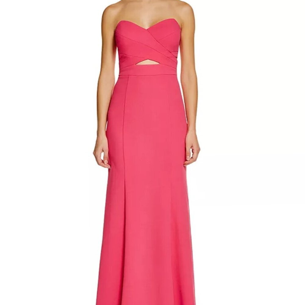 Decode 1.8 Fuchsia Pink Strapless Cutout Gown